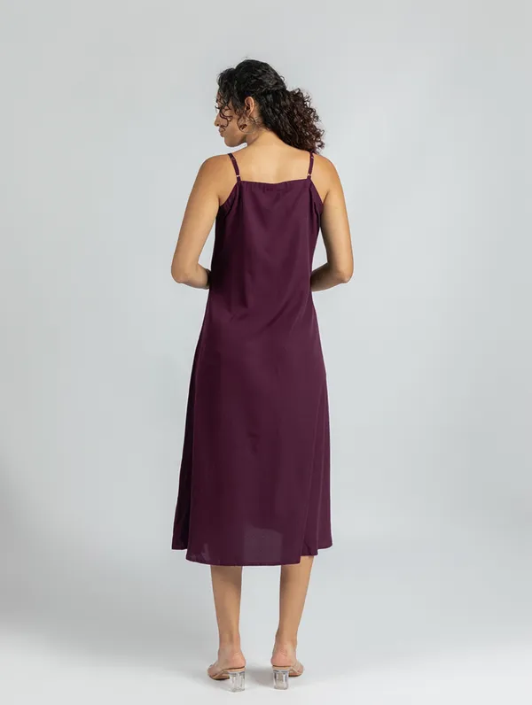 Deep_Purple_Georgette_loose_fit_Dress_|_Purple_fit_and_Flare_Dress