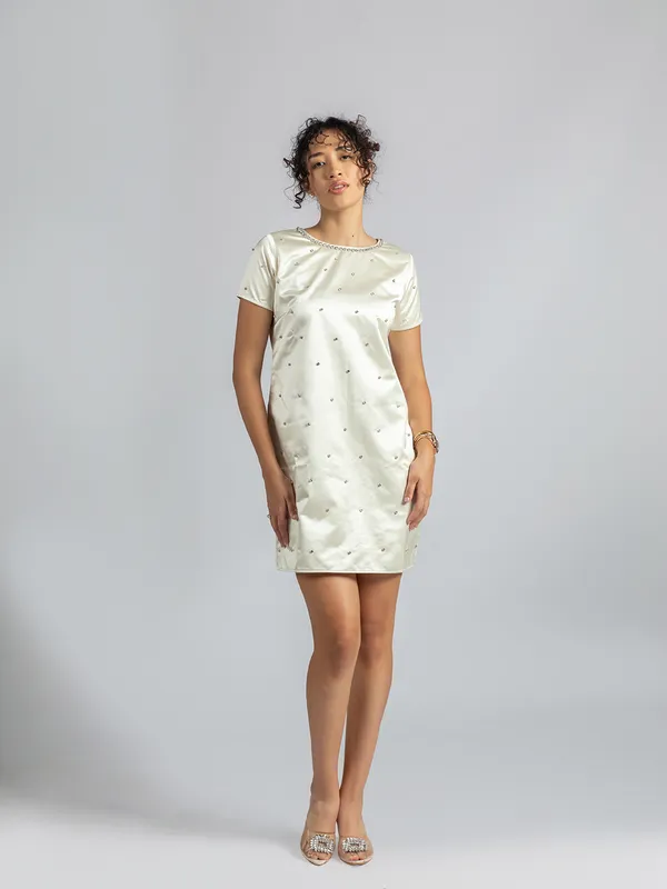 Off-white_satin_mini_dress