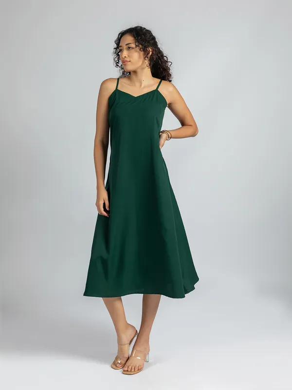 Green_Bow_Neck_loose_fit_dress