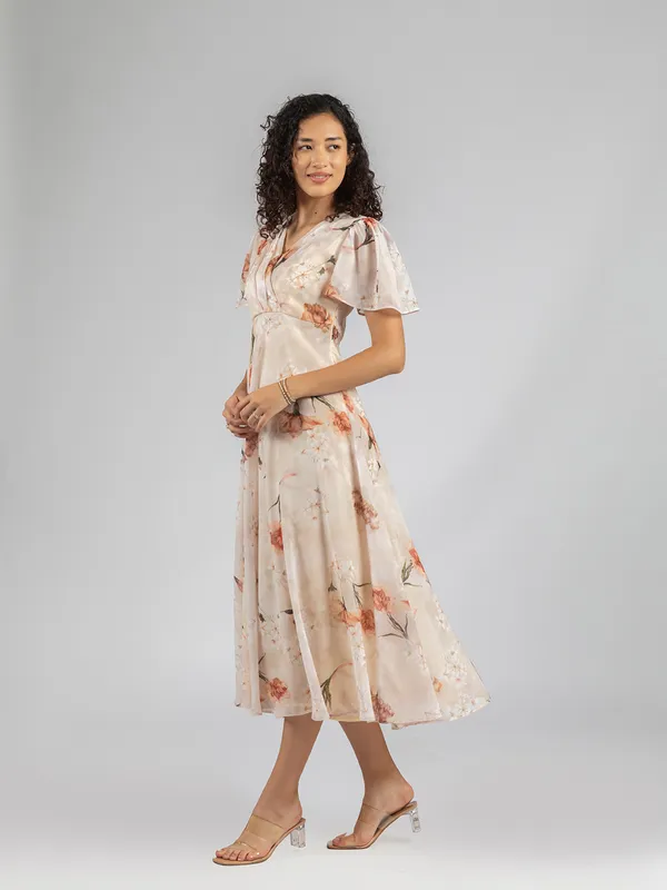 BEIGE_FLORAL_PRINTED_V-NECK_DRESS