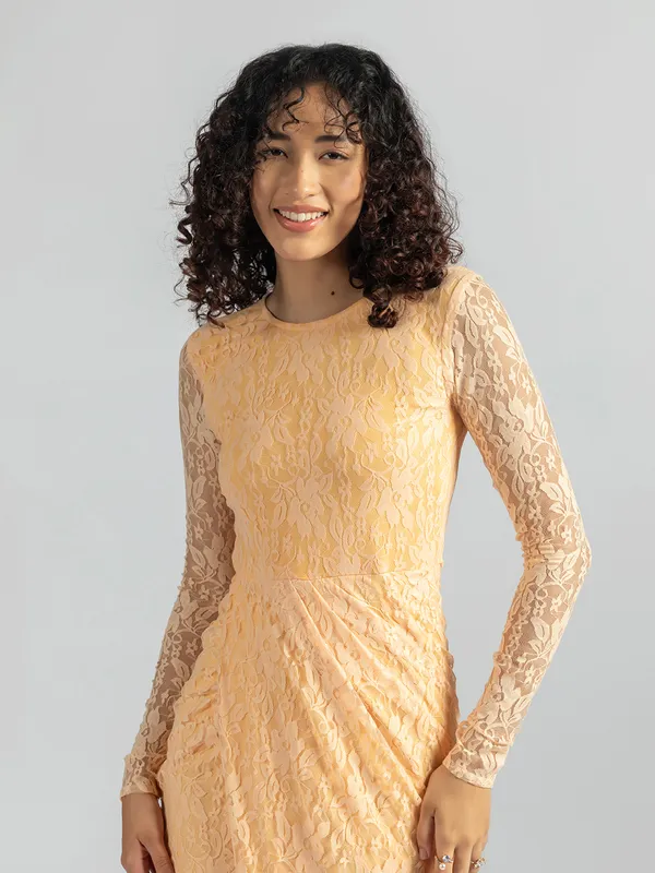 ORANGE_RASHEL_NET_DRESS