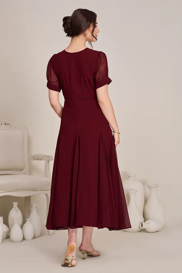 MAROON_GEORGETTE_KEYHOLE_DRESS