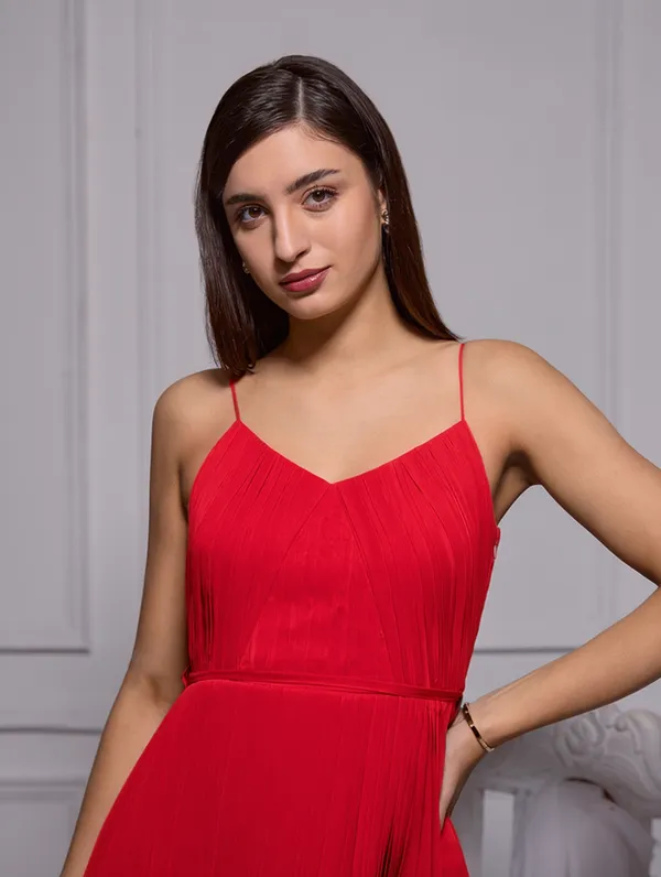 RED_GEOGETTE_SLEEVELESS_DRESS