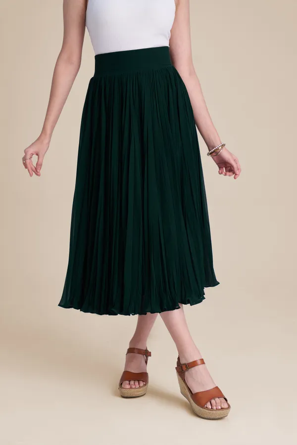 Green_casual_long_skirt_for_women_|_Boho_chic_flared_skirt