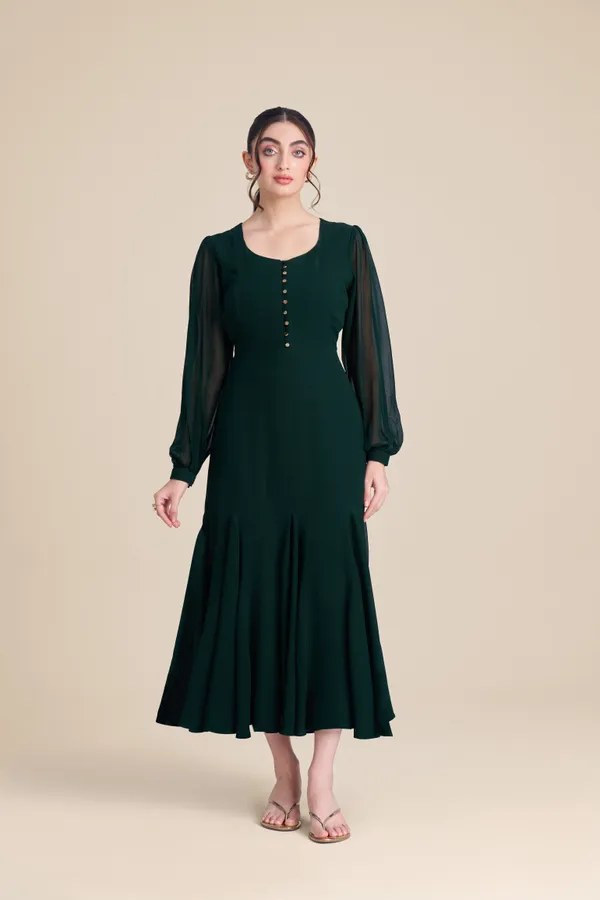 Dark_Green_one_piece_Dress_|_Indo_western__Dress