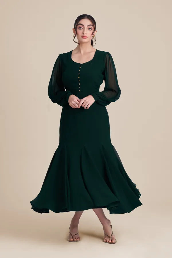 Dark_Green_one_piece_Dress_|_Indo_western__Dress