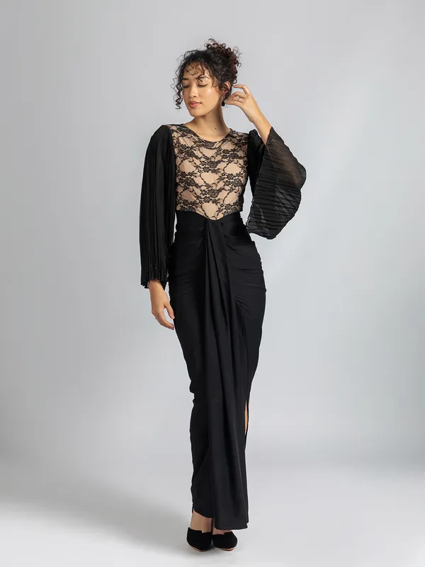 Black_Lace_Maxi_Dress_for_Evening_Wear_|_Dhoti-Style_Drape_Gown