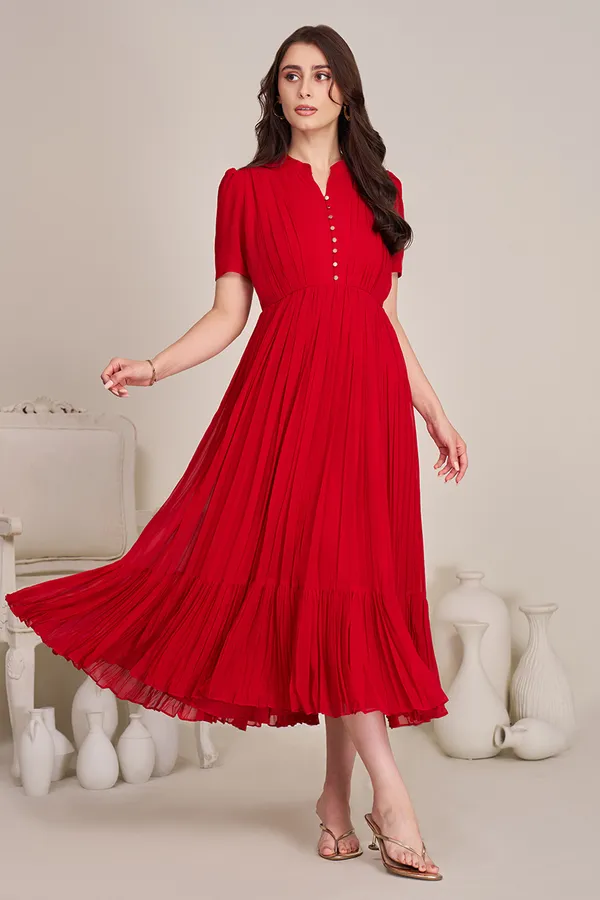 Long_frocks_for_women_|_Red_Indo-Western_Dress