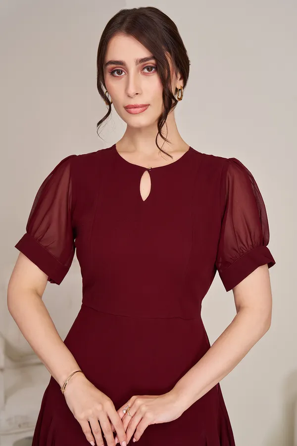 Maroon_Fit_&_Flare_Midi_Dress_for_women_|_Semi-_formal_dress_for_women