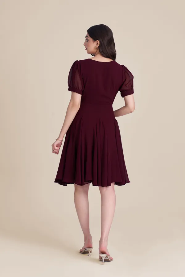 Maroon_Mini_frock_Dress_|_Flare_Short_Dress