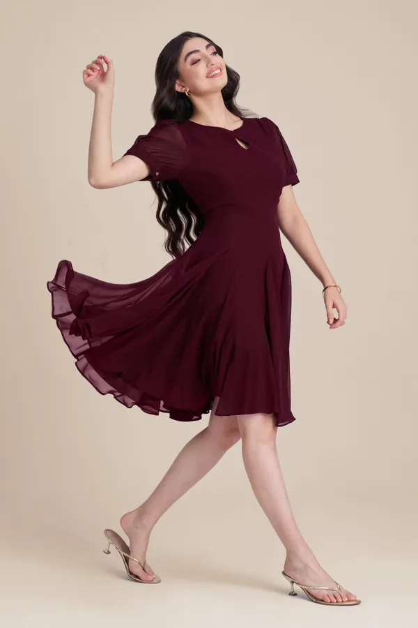 Maroon_Mini_frock_Dress_|_Flare_Short_Dress