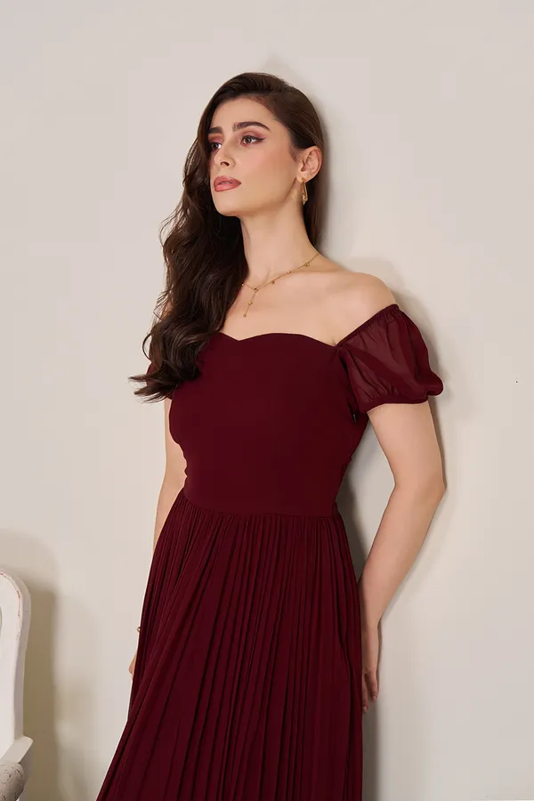 Maroon_Women_Gowns_|_Floor_Length_birthday_Dress_for_women