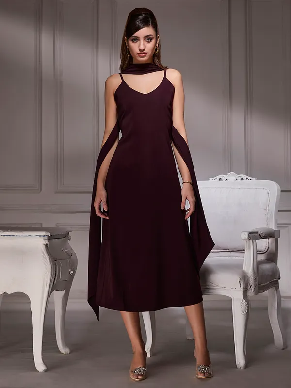 Maroon_Grace_Midi_Dress_For_Women