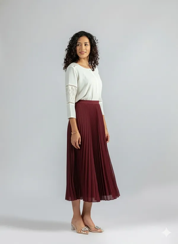 Maroon_pleated_skirt