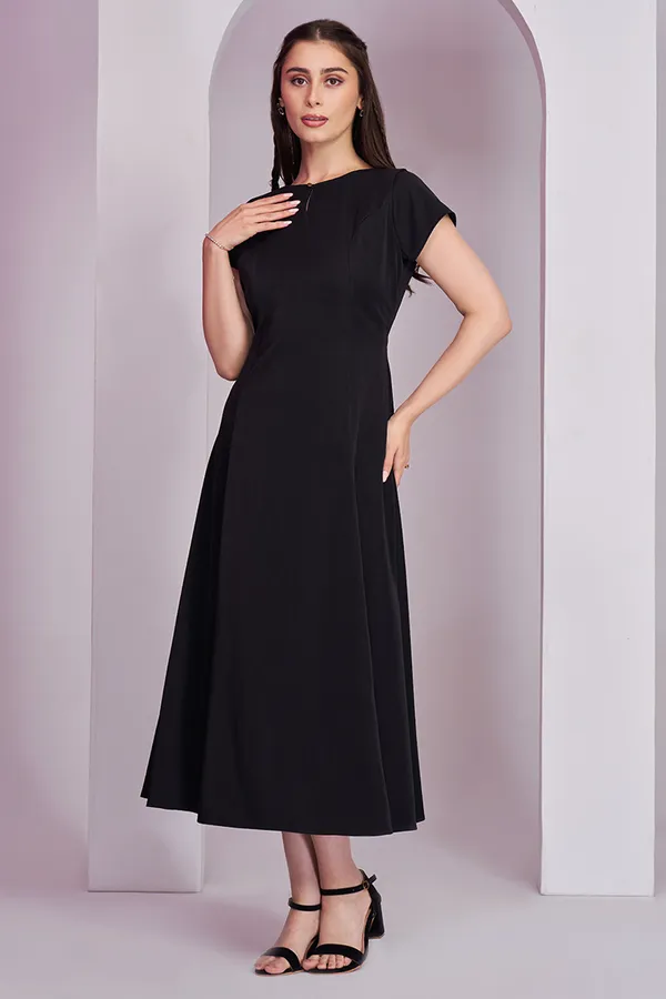 Minimalist_Black_Korean_Dress_for_women_|_Semi_-_formal_midi_dress_for_women