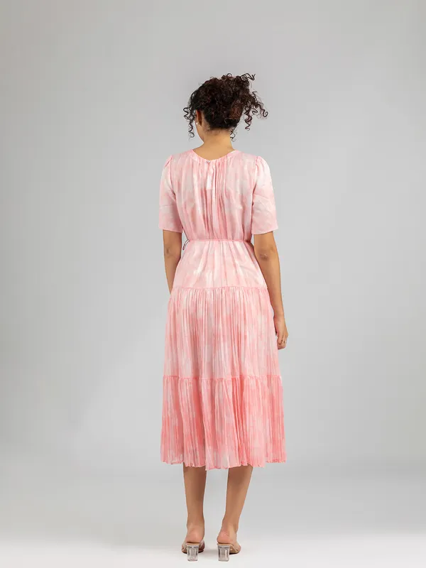 Pink_printed_Chiffon_long_Dress_|_Loose_fit_Dress