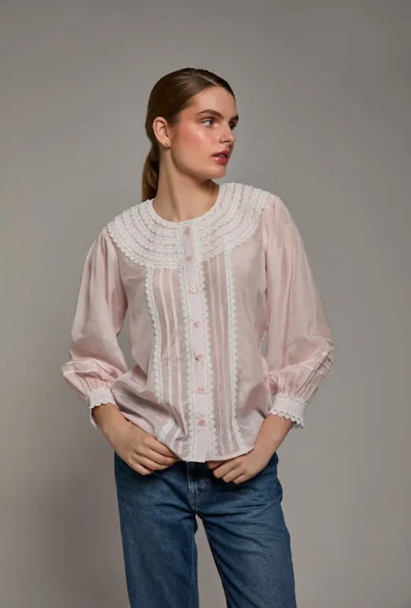 Pink_Cotton_Silk_Charm_Lace_Top_For_Women