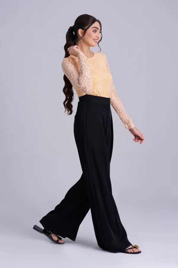 Luxurious_korean_Venta_black_pleated__Palazzo_|_Elegant_Stylish_High-Waist_Palazzo