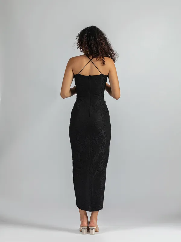 Black_Lace_Midi_Dress_|__Wrap_over_Black_Party_Dress