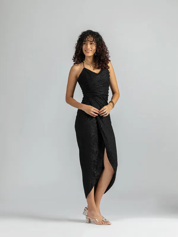 Black_Lace_Midi_Dress_|__Wrap_over_Black_Party_Dress