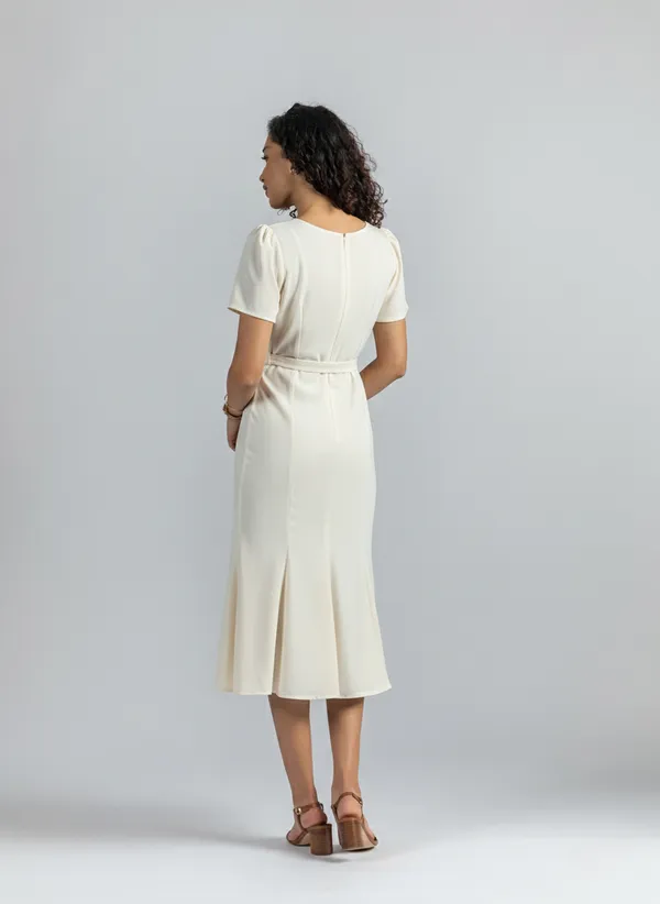 Off_White_Fishtail_Midi_Dress__|_Elegant_Belted_formal_Dress