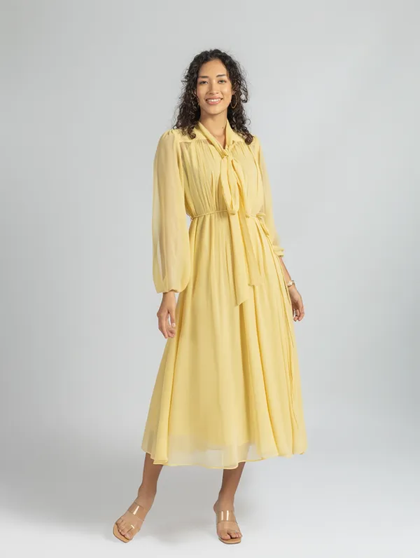 Pastel_Yellow_Georgette_loose_fit_Dress_|_Yellow_fit_and_Flare_Dress