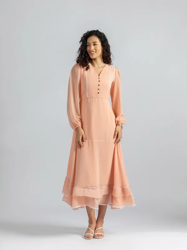 Light_pink_lace_Midi_Dress_|_Full_sleeve_maxi_Dress