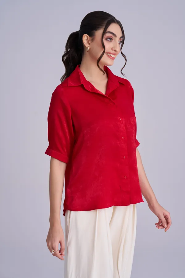 Red_Shirt_for_Women_|_Loose_fit_Satin_women's_shirt
