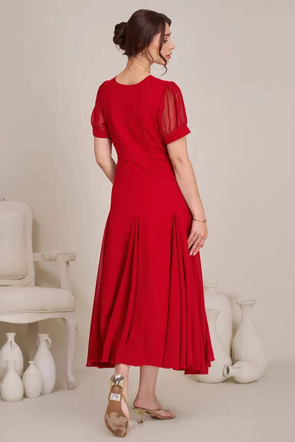 Red_casual_western_dress_for_women_|_Red_Flowing_Midi_Dress_for_women