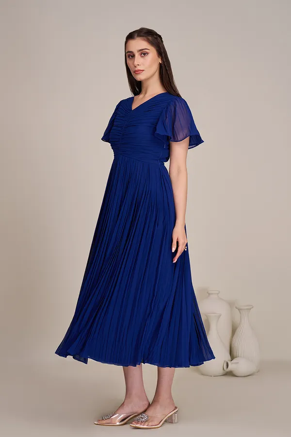 Royal_Blue_Pleated_Midi_Dresses_for_women_|_Long_dress_for_women