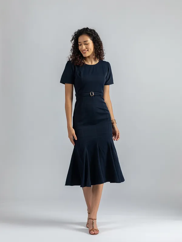 Navy_Blue_Fishtail_Midi_Dress_|_Elegant_Belted_formal_Dress
