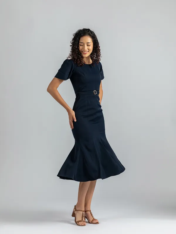 Navy_Blue_Fishtail_Midi_Dress_|_Elegant_Belted_formal_Dress