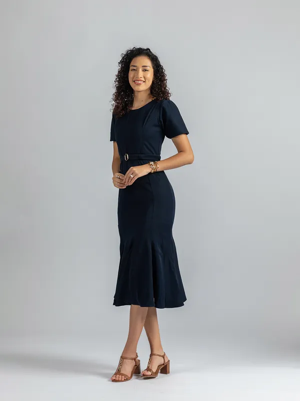 Navy_Blue_Fishtail_Midi_Dress_|_Elegant_Belted_formal_Dress