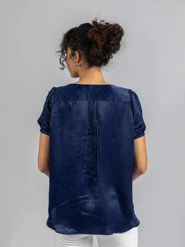 Royal_Blue_velvet_Satin_Top_|_Women's_elegant_blouse