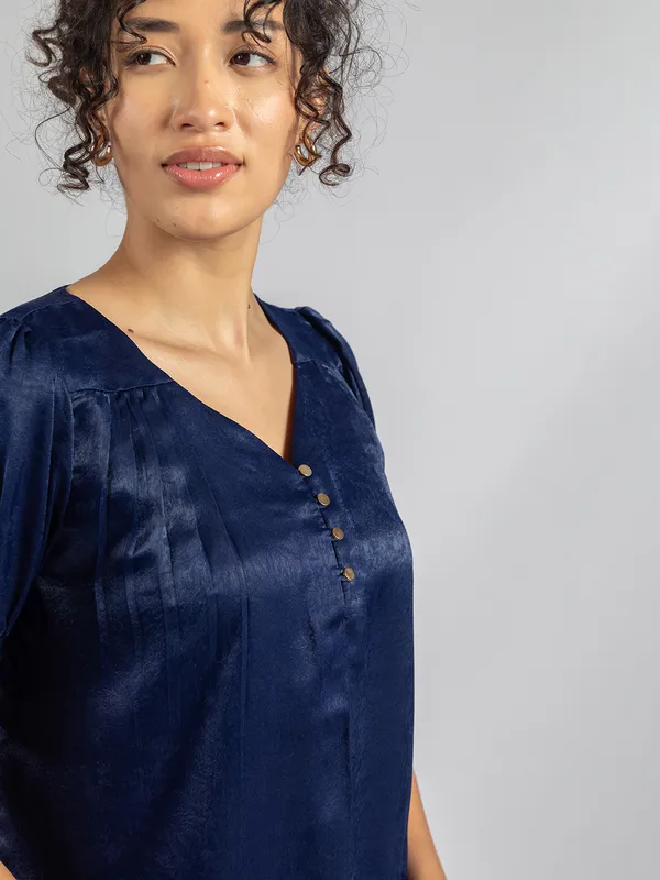 Royal_Blue_velvet_Satin_Top_|_Women's_elegant_blouse
