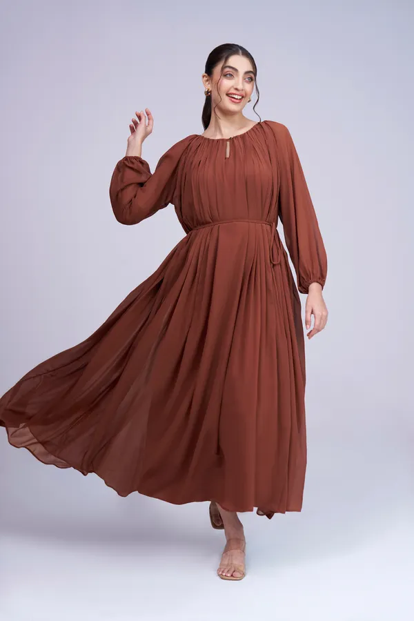 Women's_Fit_&_Flare_Midi_Dress_|_Rust_Orange_Loose_Midi_Dress