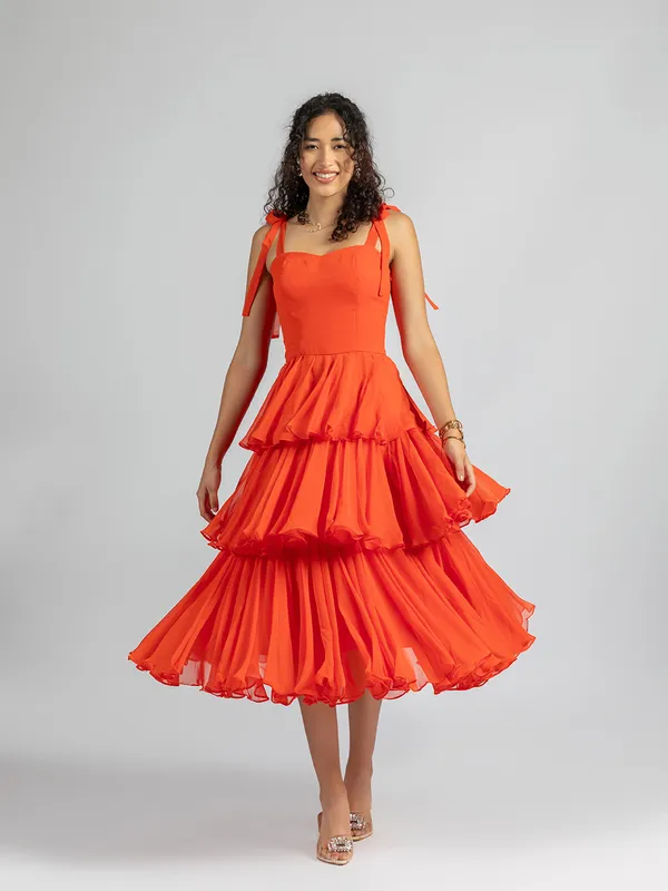 Strappy_Orange_Ruffle_Dress_|_Orange_corset_Tiered_Midi_Dress