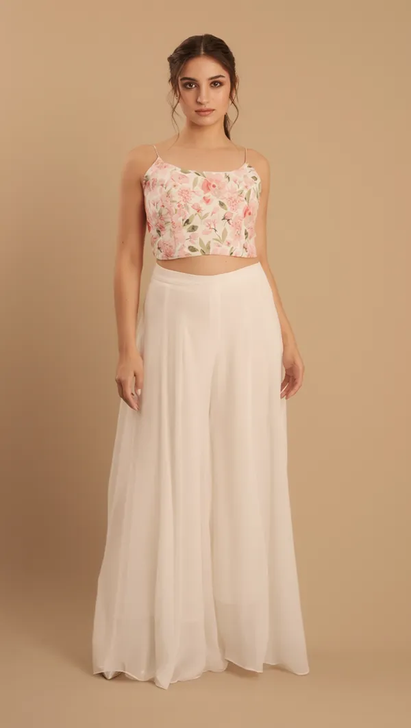 White_Palazzo_Set_with_Floral_Crop_Top_and_Long_Cape_|_indo_western_3_piece_outfit
