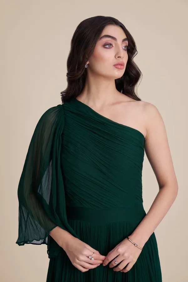 Green_One-Shoulder_gown_|_Chiffon_Party_Dress
