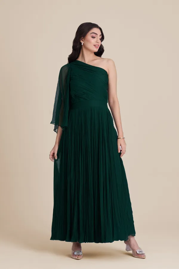 Green_One-Shoulder_gown_|_Chiffon_Party_Dress