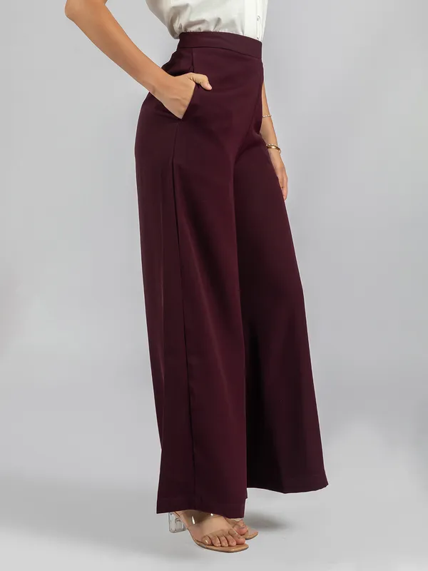 Wine_Wide-Leg_Palazzo_Pants_|_Women's_Flared_Palazzo_trousers