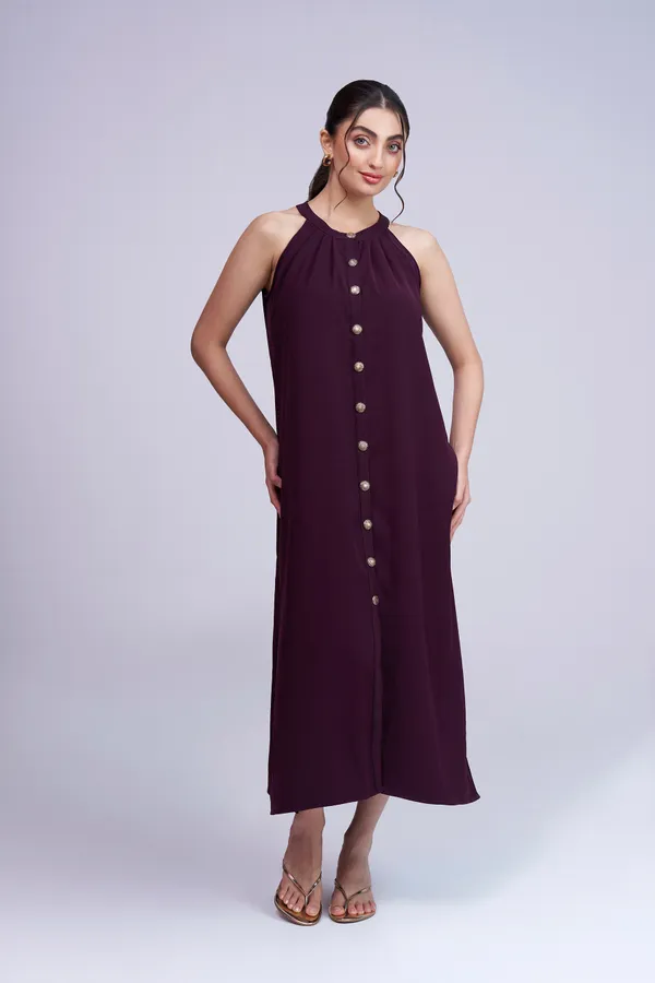 Wine_luxury__Belted_Dress_|_Loose_Fit_Wine_Dress