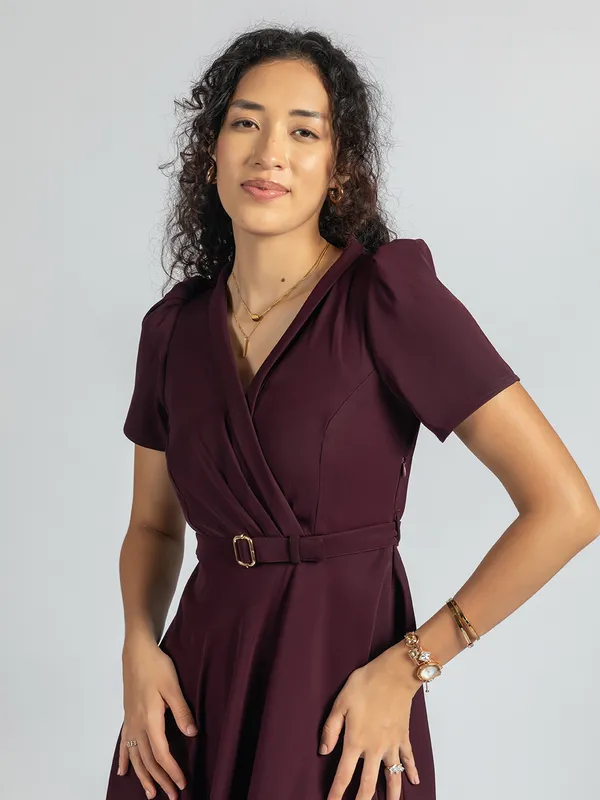 Maroon_Wrap_Midi_Dress_|_Elegant_Belted_Maroon_Dress