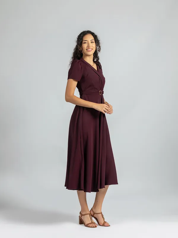 Maroon_Wrap_Midi_Dress_|_Elegant_Belted_Maroon_Dress