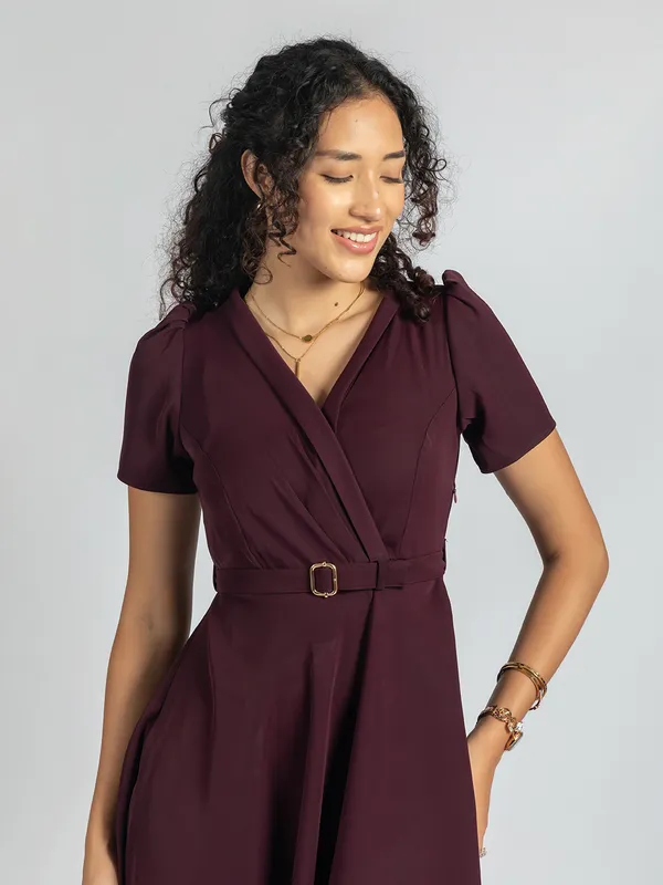 Maroon_Wrap_Midi_Dress_|_Elegant_Belted_Maroon_Dress