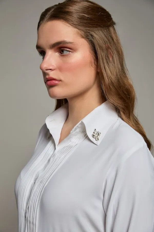 White_Midnight_Bloom_Shirt_For_Women