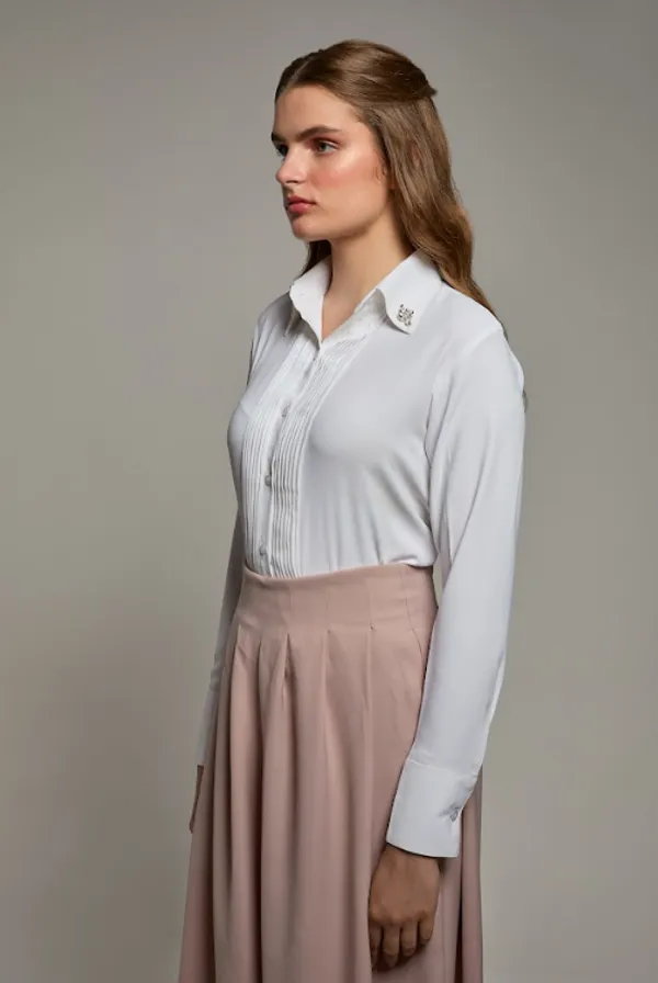 White_Midnight_Bloom_Shirt_For_Women