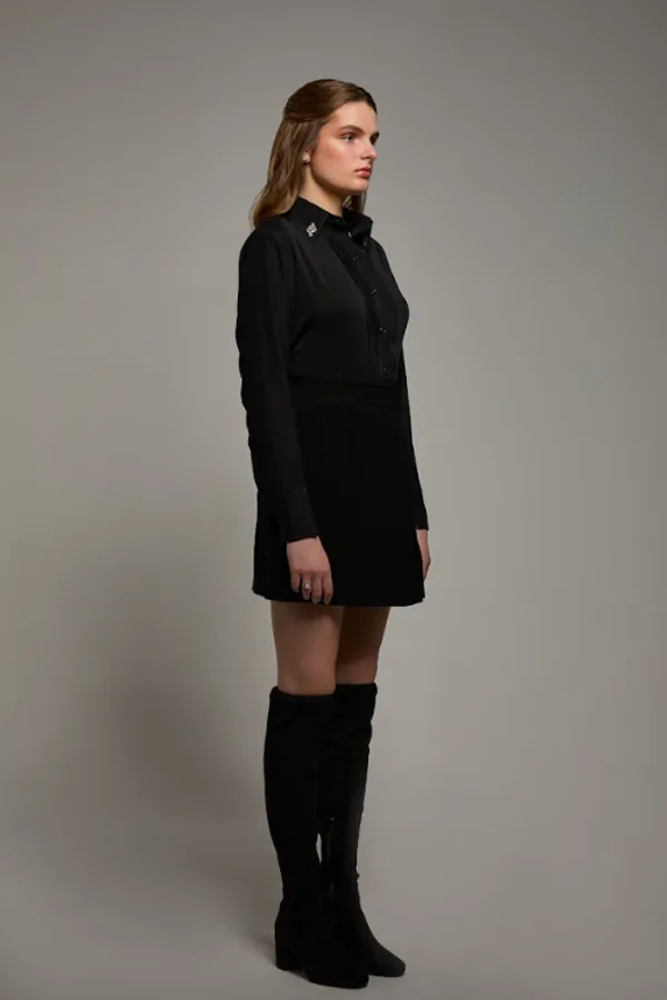 Black_Polyester_Midnight_Bloom_Shirt_For_Women