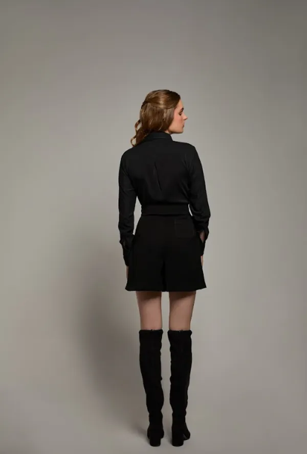 Black_Polyester_Midnight_Bloom_Shirt_For_Women