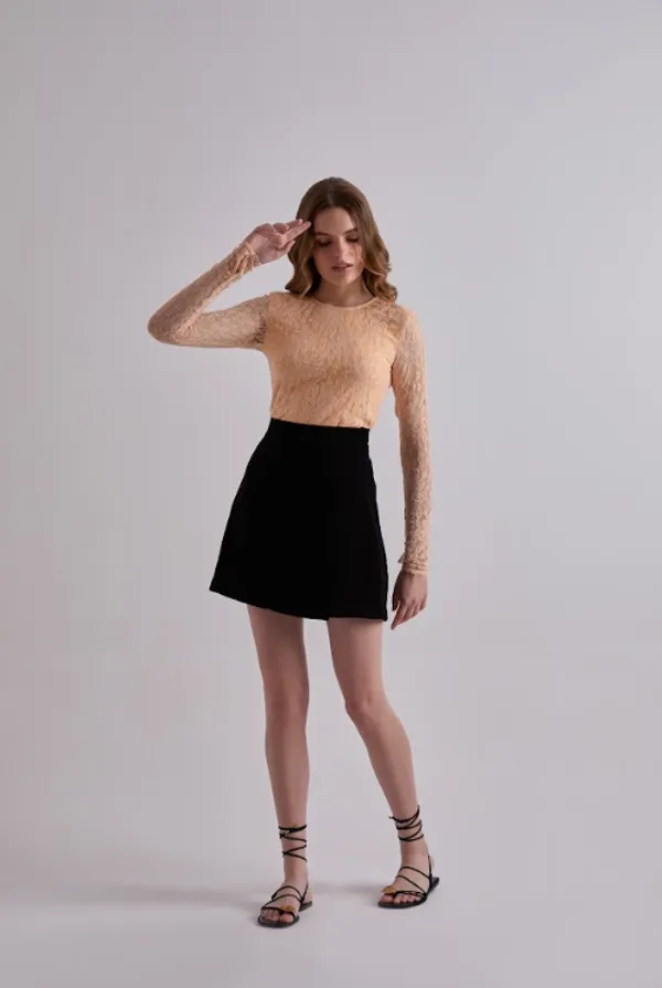 Black_Polyester_Mood_Swing_Skirt_For_Women